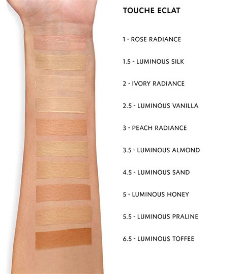 touche eclat concealer colour chart.